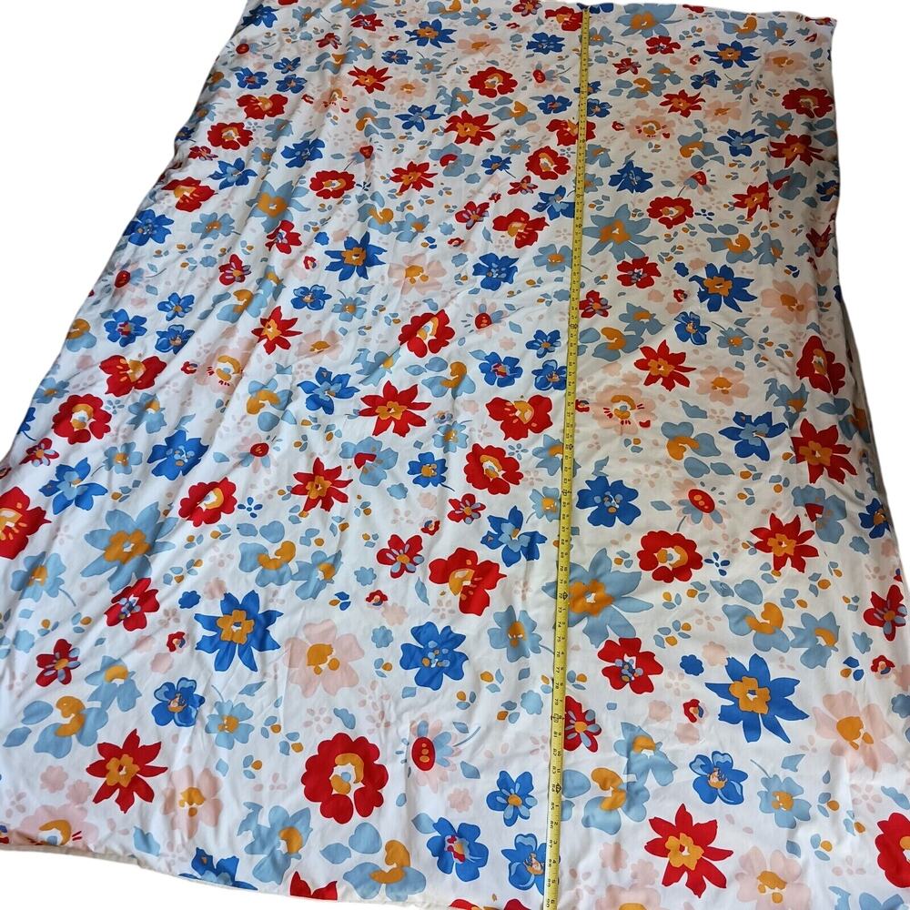 Red Floral Bohemian Twin Blanket Comforter Bedspread 91.x62 White Colorful VTG - Picture 9 of 15